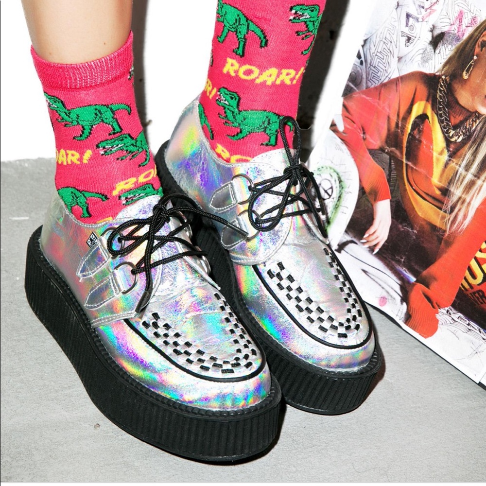 T.U.K • Iridescent Crinkle Viva Mondo Creepers